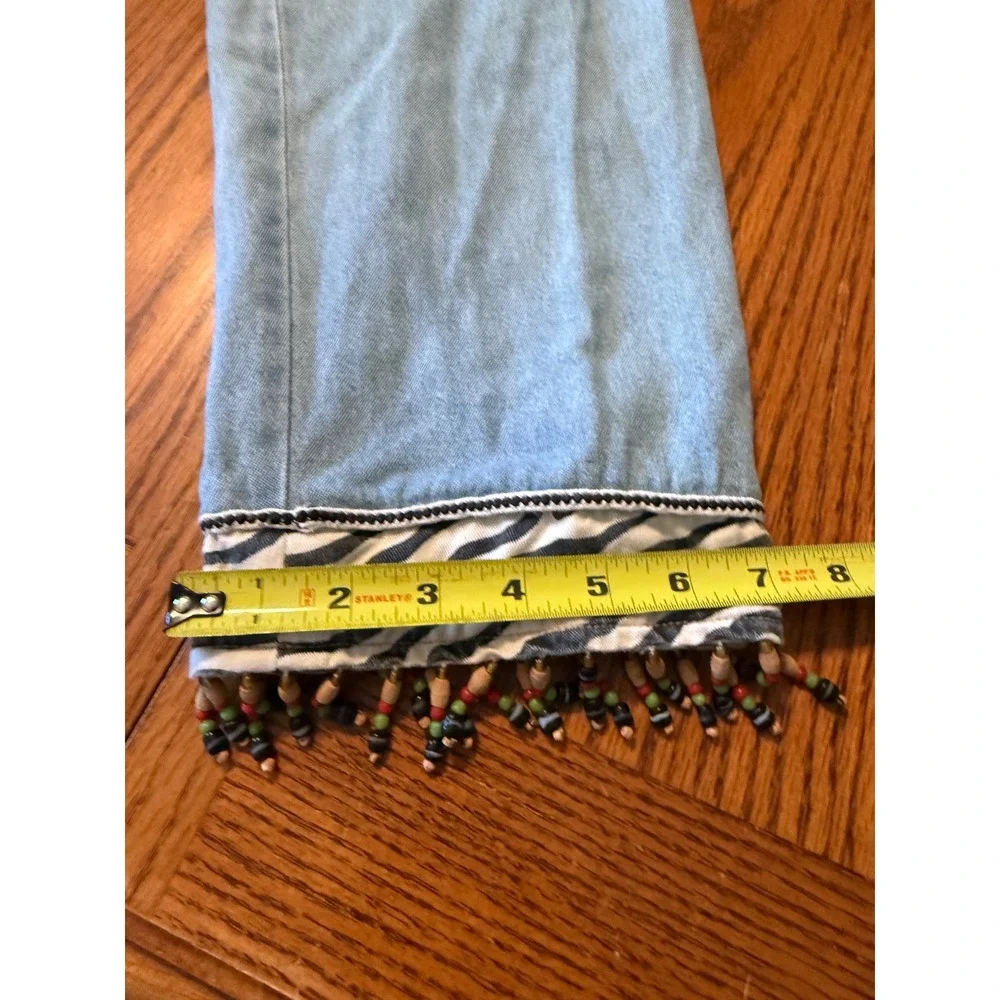 Nancy Bolen City Girl Vintage Denim Safari Set Tiger Giraffe Beaded Blue Sz 6 4